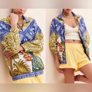 Farm Rio Vibrant Multicolor Patterned Jacket Large